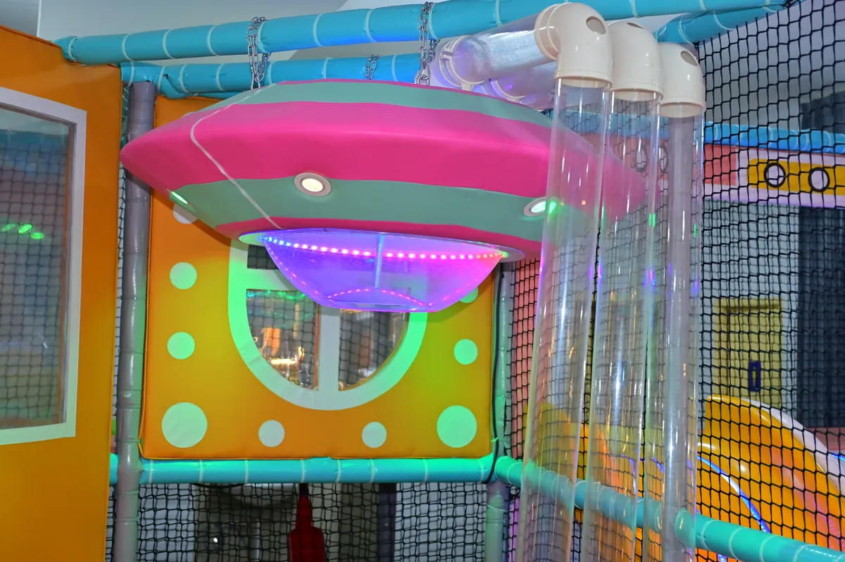 Huge colorful ball shower pit at play zone