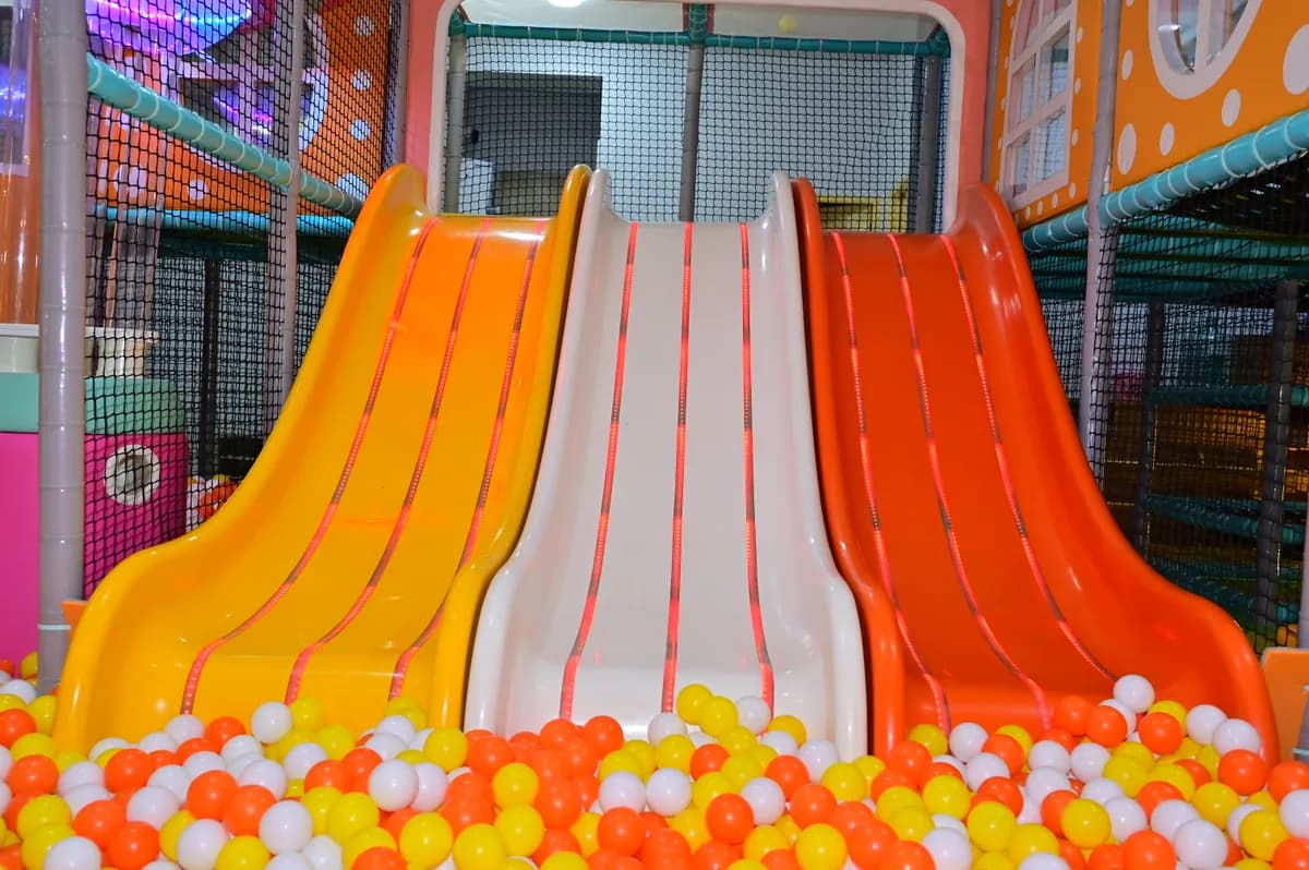 Awesome glowing neon light tube slide